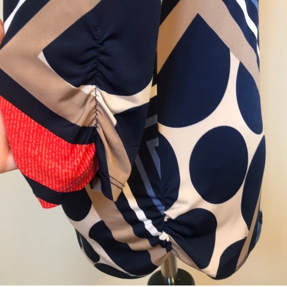 Style & Co. Mixed Print Rouched 3/4 Sleeve Top - Size Petite Small - Picture 6 of 8